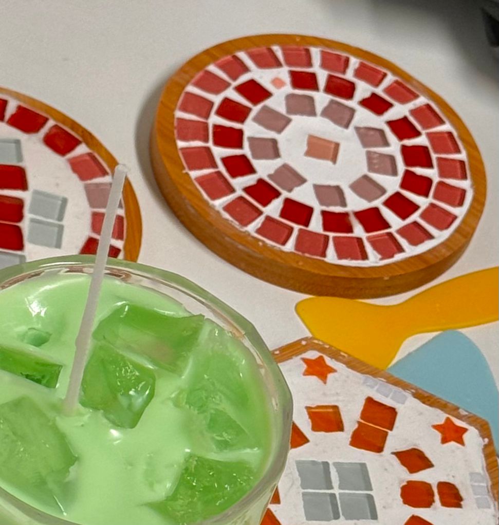 Mosaic coaster close-up